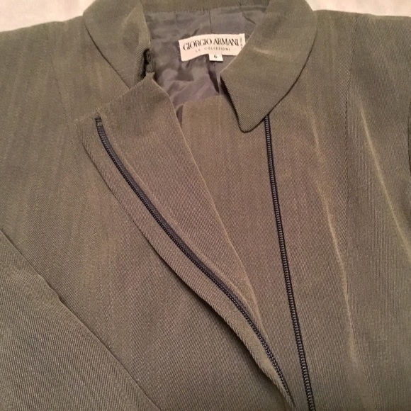 Giorgio Armani Vintage Green Zippered Jacket - 6 - Picture 7 of 12